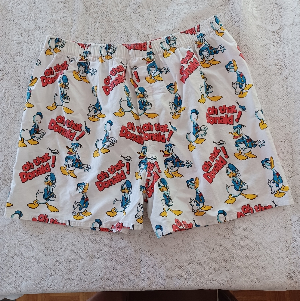 VINTAGE DISNEY FASHIONS "OH THAT DONALD!" BOXER SHORTS XL MADE IN HONG KONG